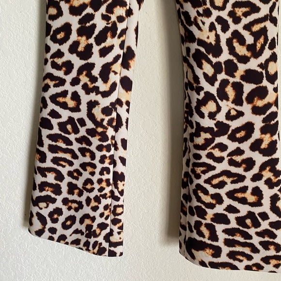 $345 LE SUPERBE CATHOUSE Leopard Flared Ankle Pants Old Money Mob Wife Size 0 - Picture 7 of 13